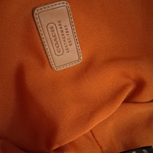 Coach Hat Patterned Bucket Hat with Orange Lining - Picture 8 of 11